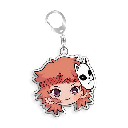 For Demon Slayer Daki Akaza Gyutaro Kokushibo Douma Obanai Iguro Acrylic Selfmade Cartoon Anime Keychain Pendant Toy Gift 5cm