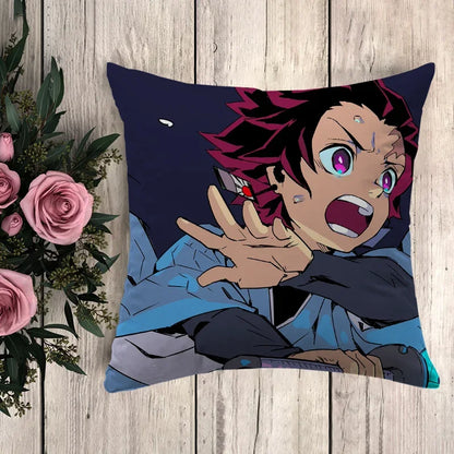 Pillow Demon Slayer Cushion Cover 45*45 Pillowcase Decorative Pillows for Sofa Pilow Cases Pillowcases 50x50 Car Decoration Body