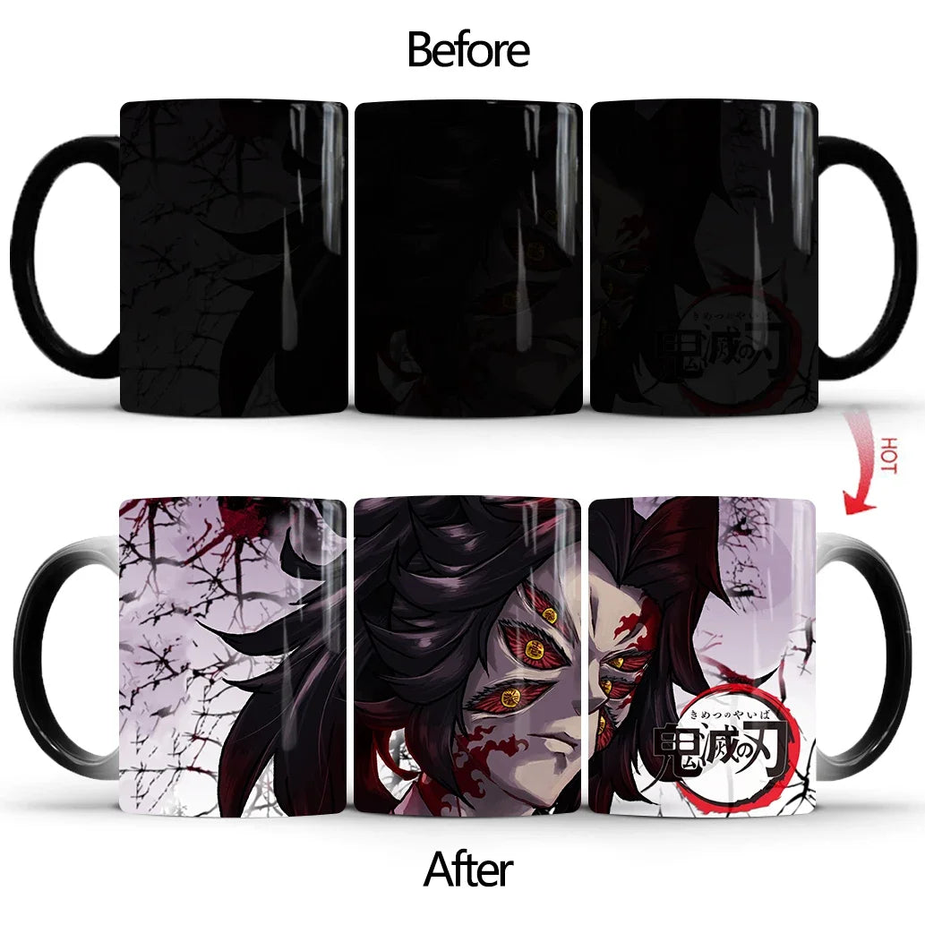 Demon Slayer Discoloration Mug Kimetsu No Yaiba Color Changing Cup Anime Ceramic Coffee Cup Heat Sensitive Milk Tea Mugs Novelty