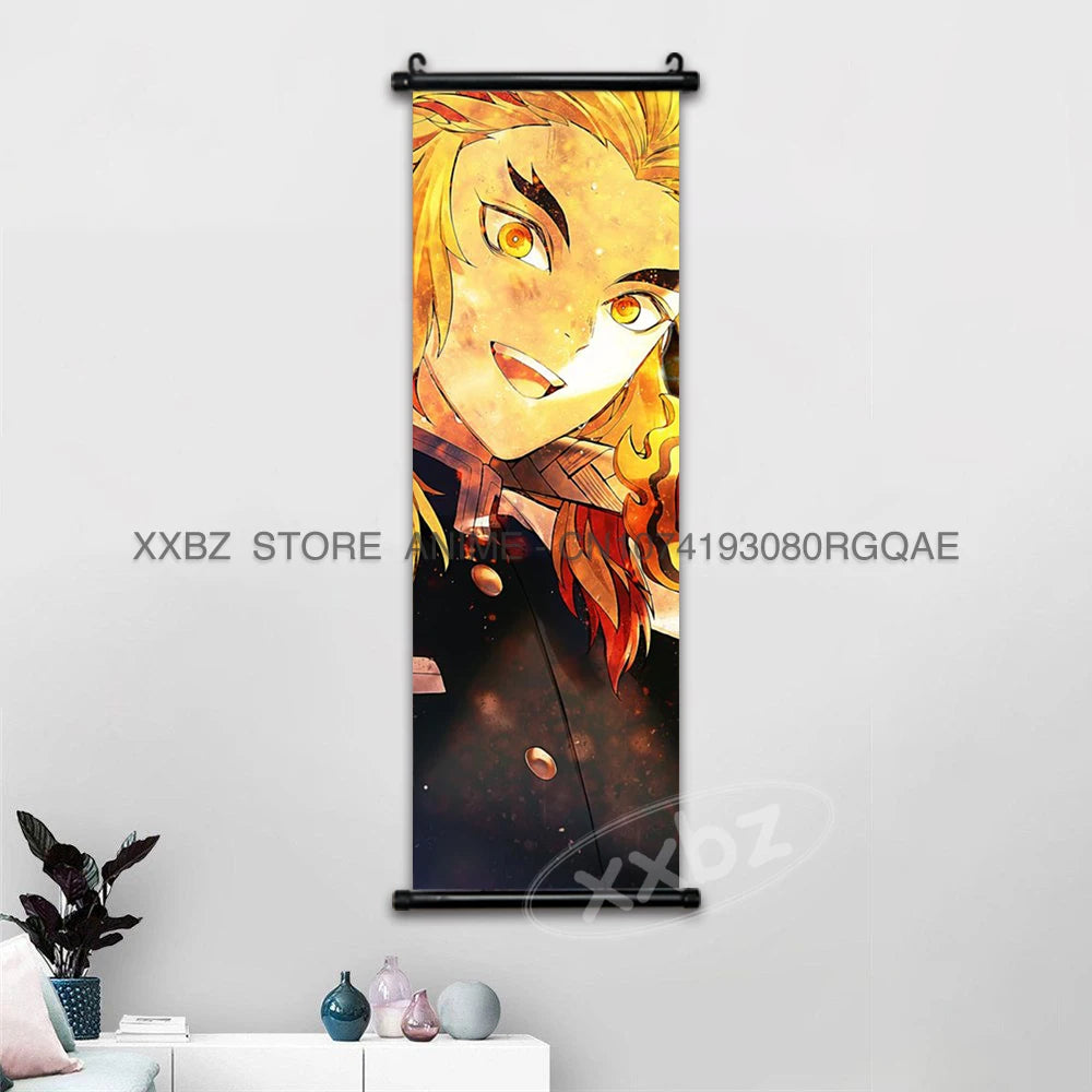 Demon Slayer Scrolls Picture Himejima Gyoumei Wall Art  Tomioka Giyuu Home Decor Rengoku Kyoujurou Hanging Painting Anime Poster
