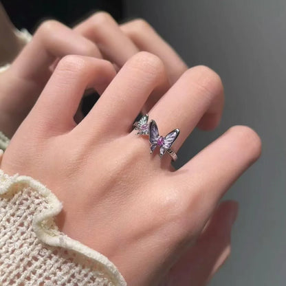 Demon Slayer peripheral accessories ring butterfly column ring anime peripheral gift silver ring fashion friend gift
