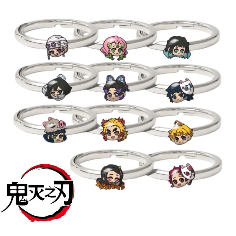 Demon Slayer Douma Tokitou Muichirou Tomioka Giyuu 2D Ring Fashion Personalized Cosplay Accessories Anime Original Niche Gift