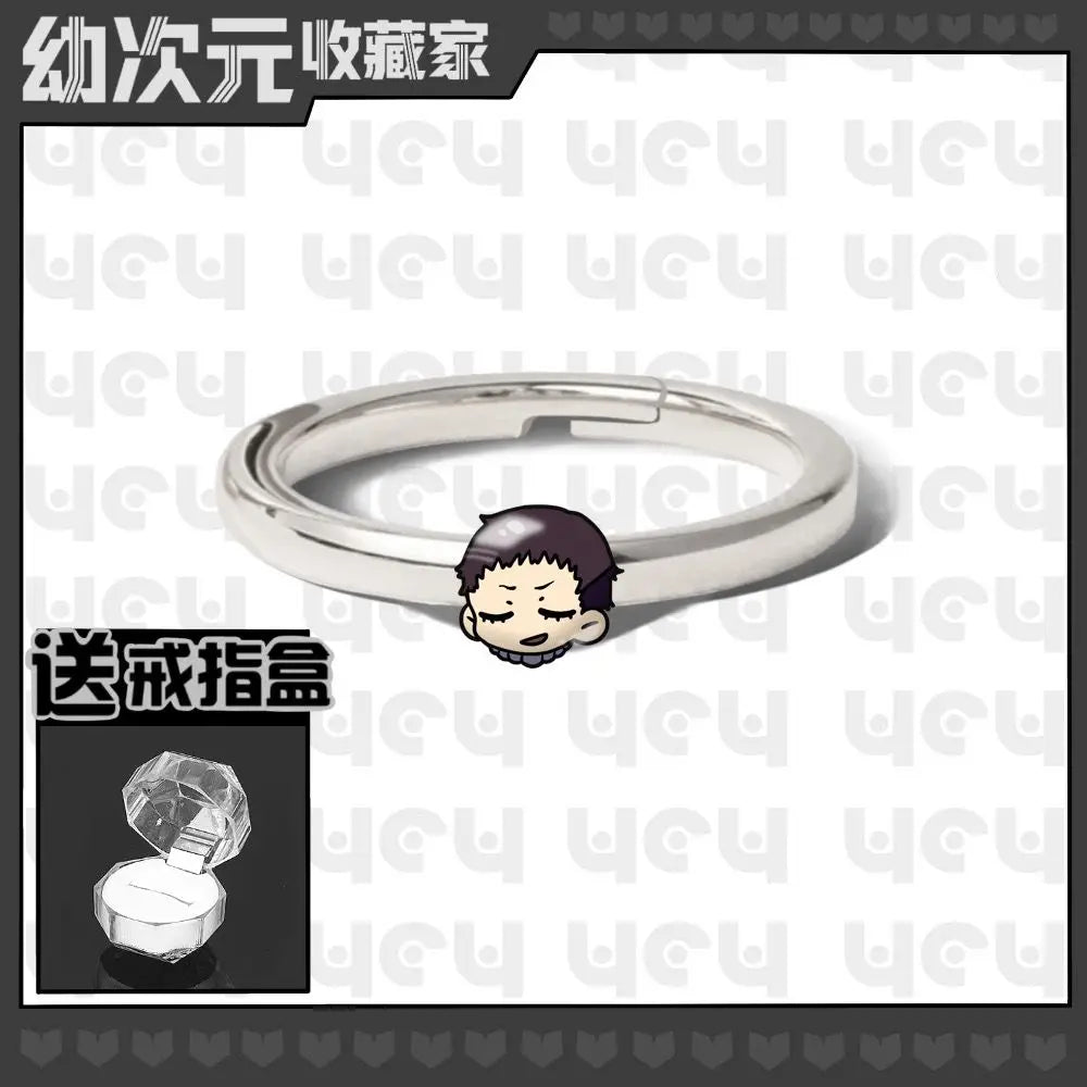 Demon Slayer Douma Tokitou Muichirou Tomioka Giyuu 2D Ring Fashion Personalized Cosplay Accessories Anime Original Niche Gift