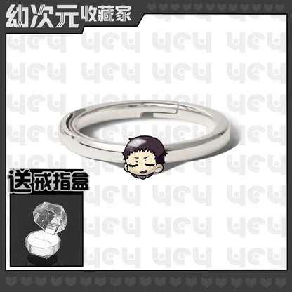 Demon Slayer Douma Tokitou Muichirou Tomioka Giyuu 2D Ring Fashion Personalized Cosplay Accessories Anime Original Niche Gift