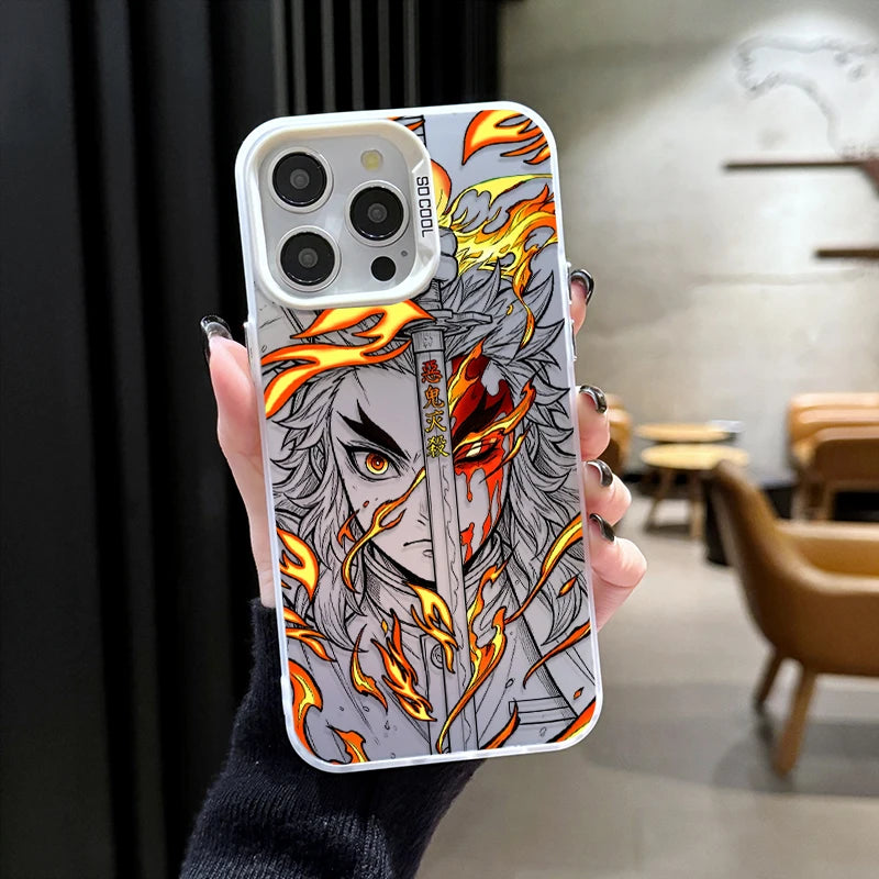 Anime AKAZA KYOJURO Demon Slayer Phone Case for iPhone 12 17 Air Pro Max 16 15 11 14 13 Pro Max XS X XR Plus 8 7 SE 2020 Cover
