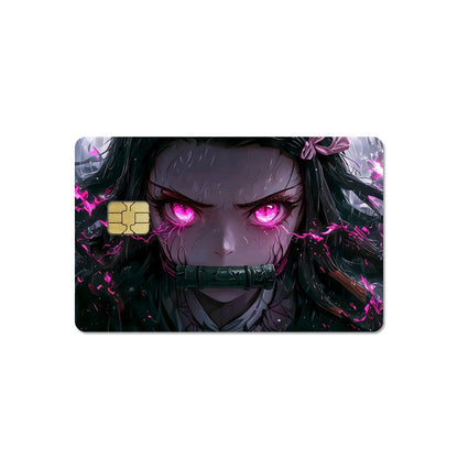 DIY Self-made Anime Demon Slayer 2.5D HD Matte PVC Sticker Film Tape Skin for Credit Card Debit Card Waterproof Sticke Gift