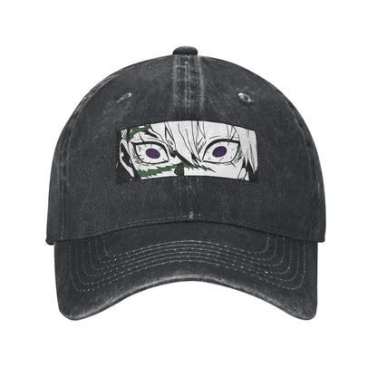 Wind pillar Sanemi Shinazugawa Demons Slayers Baseball Cap Retro Distressed Denim Headwear Outdoor Running Golf  Gift Caps Hat