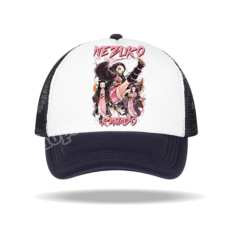 Kids Adults Baseball Caps Demon Slayer Infinity Castle Anime Character Print Sun Hat Cartoon Summer Adjustable Pointy Hats Gifts