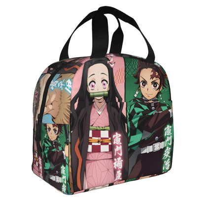 Cherry Nezuko Demon Slayer  Insulated Lunch Bags for Camping Travel Blossoms Sakura Portable Cooler Thermal Bento Box Women Men