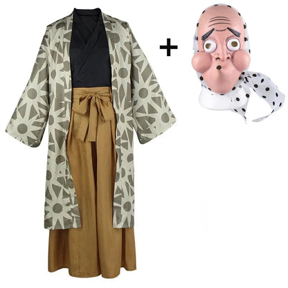 Haganetsuka Hotaru Cosplay Costume Anime Demon Slayer Hotaru Haganezuka Cosplay Kimono Mask Halloween Costumes for Men Women