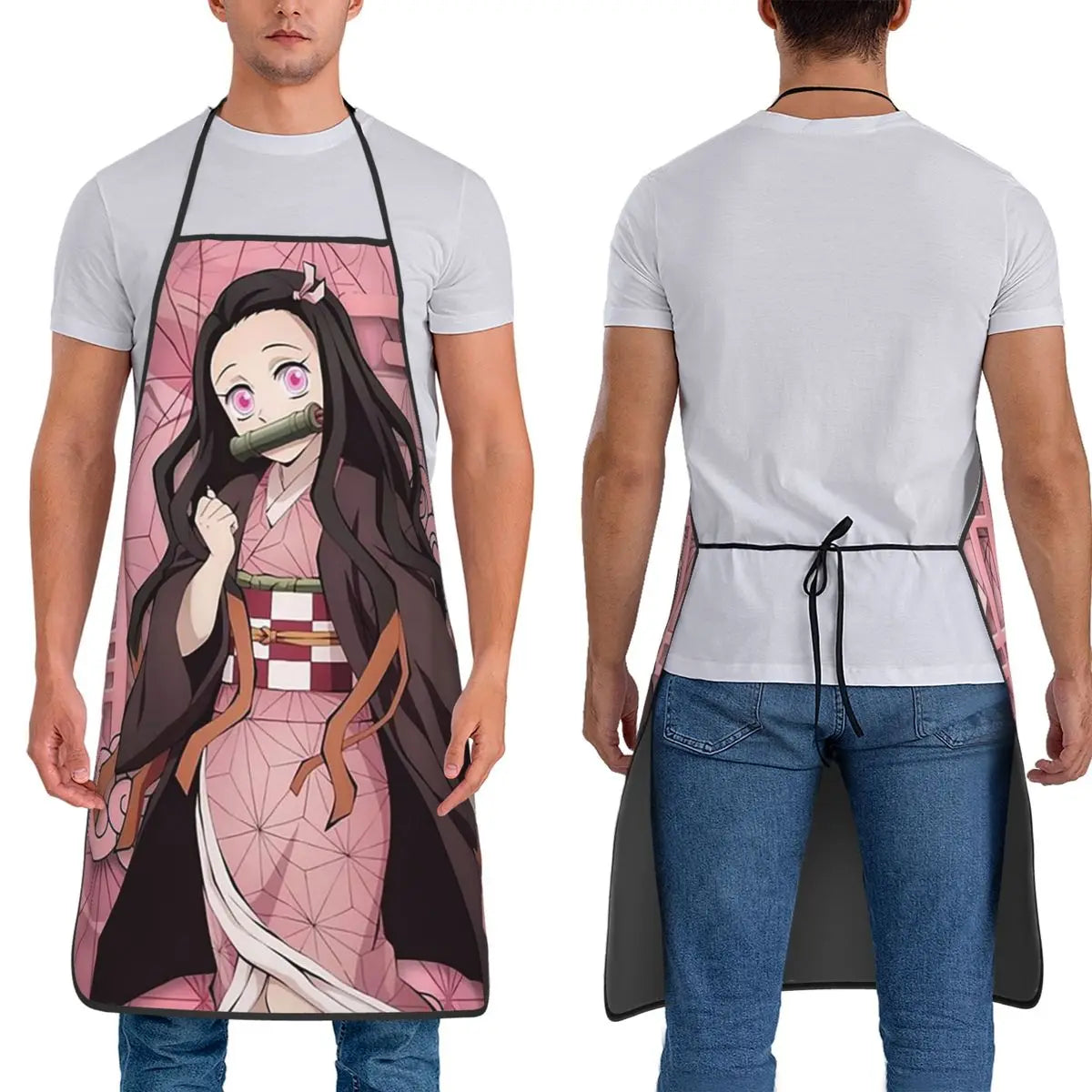 Nezuko Apron Chef Cooking Cuisine Tablier Sleeveless Bib Kitchen Cleaning Pinafore for Women Men Painting