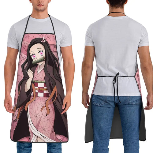 Nezuko Apron Chef Cooking Cuisine Tablier Sleeveless Bib Kitchen Cleaning Pinafore for Women Men Painting