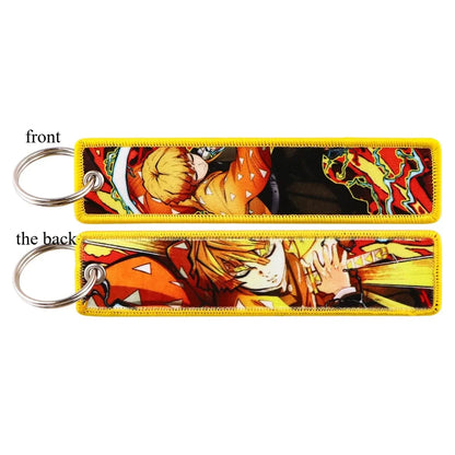 Anime Demon Slayer Blade Weaving Mark Keychain Trendy Fashion Hanging Rope Devil Access Control Pendant Office ID Pendant Gift