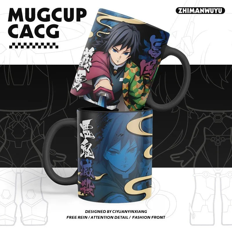 Anime Peripheral Demon Slayer Ceramic Mug Tanjirou Zenitsu Giyuu Shinobu Kimetsu No Yaiba Coffee Cup Milk Mugs Student Gifts