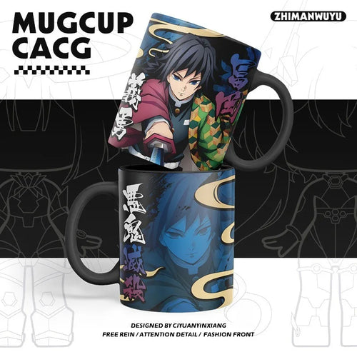 Anime Peripheral Demon Slayer Ceramic Mug Tanjirou Zenitsu Giyuu Shinobu Kimetsu No Yaiba Coffee Cup Milk Mugs Student Gifts