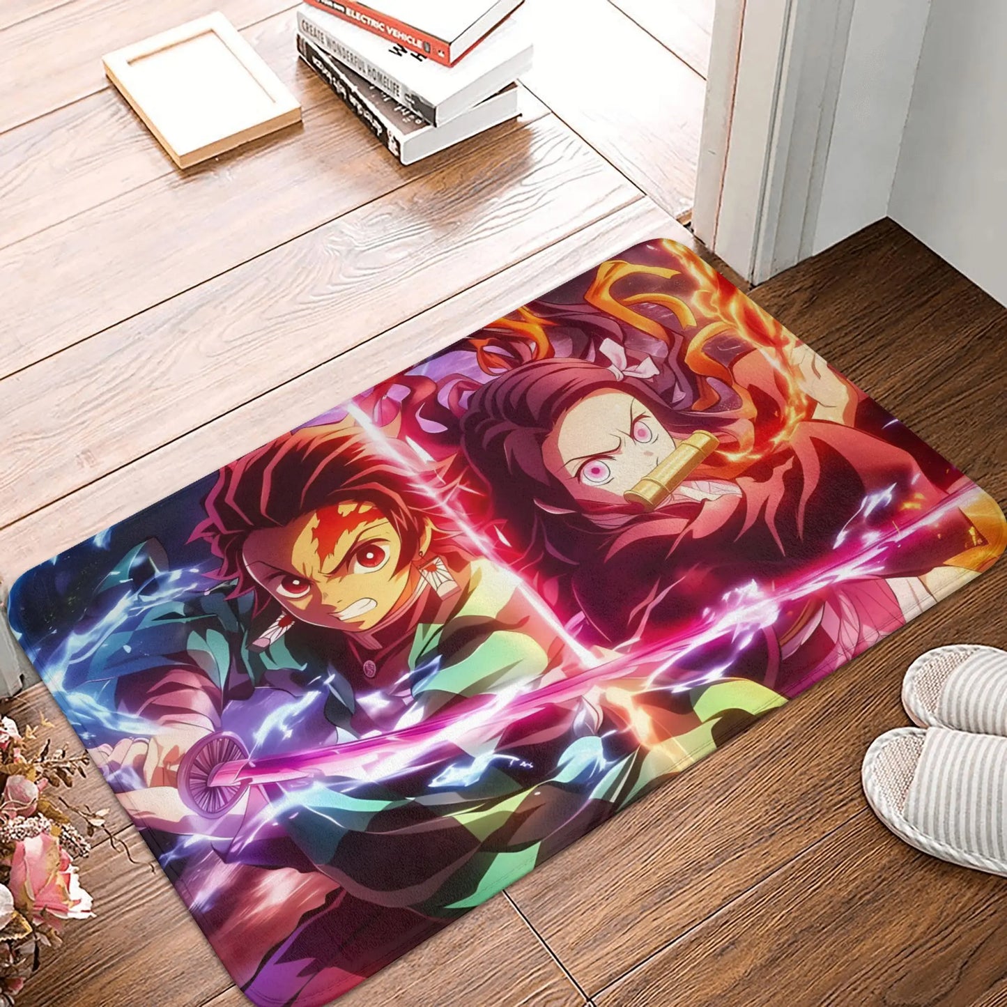 Demon Slayer Doormat Mat Anti-Slip Anime Giyu Tomioka Kitchen Bathroom Living Room Rug Carpet 40*60cm