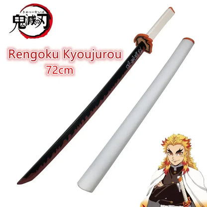 72cm Japanese Katana Samurai Sword Demon Slayer Katana Hashibira Inosuke Sword Kimetsu No Yaiba PU Ninja Knife Cosplay Toy Sword
