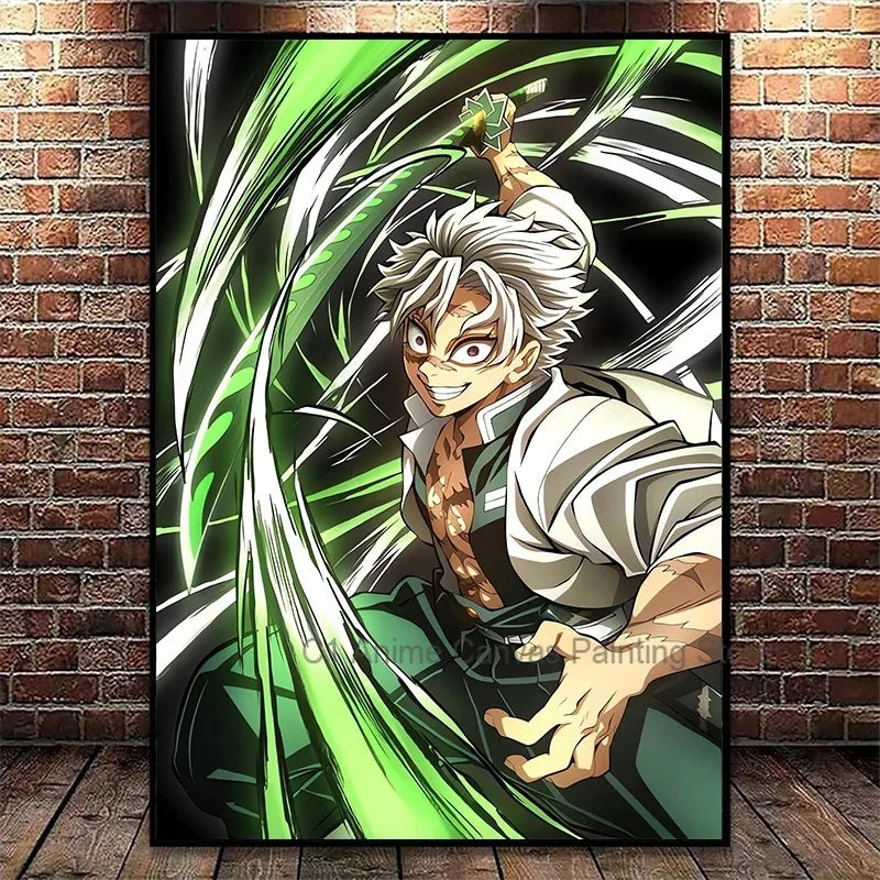 Japanese Anime Demon Slayer Wall Art Poster Nezuko and Tanjiro Home Decor Prints Living Room Bedroom Canvas Painting Mural Gifts