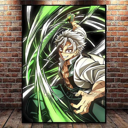Japanese Anime Demon Slayer Wall Art Poster Nezuko and Tanjiro Home Decor Prints Living Room Bedroom Canvas Painting Mural Gifts