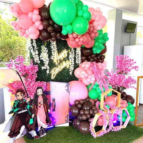 Anime Kimetsu No Yaiba Balloon Garland Assembly Kit Stylish Party Decoration Supplies for Birthday Celebration