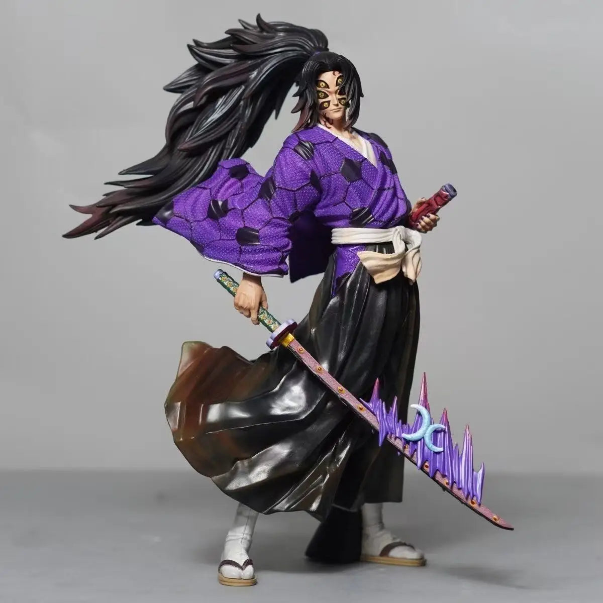 24cm/9.45inch Anime Demon Slayer Kimetsu No Yaiba Figure Kokushibo PVC Action Figures GK Statue Model Doll Toys Gifts