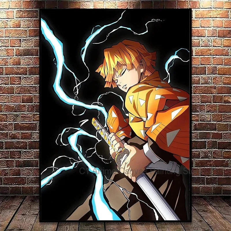 Japanese Anime Demon Slayer Wall Art Poster Nezuko and Tanjiro Home Decor Prints Living Room Bedroom Canvas Painting Mural Gifts