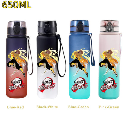 650ML Demon Slayer Kamado Tanjirou Rengoku Kyoujurou Portable Sports Water Bottle Leak Proof Outdoor Travel Sports Fitness Jugs