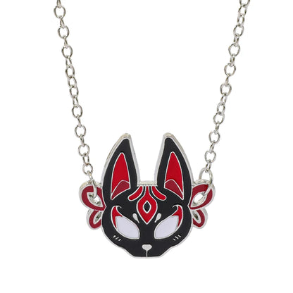 Demon Slayer fox Mask Pendant Necklace, Demon Slayer Pendant Accessory Suitable for Cosplay Accessories