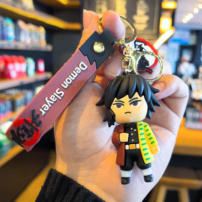 41 Styles Demon Slayer Kimetsu No Yaiba Blade of Ghost Keychain Cute Characters Bag Decor Car Key Chain Ring Fans Gift