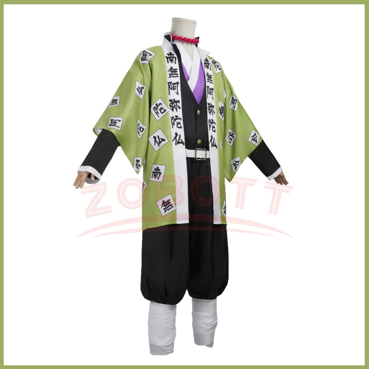 Anime Himejima Gyomei Cosplay Costume Monk Printing Outer Drape Team Uniform Bracelets Man Halloween Carnival Party Cosplay Suit
