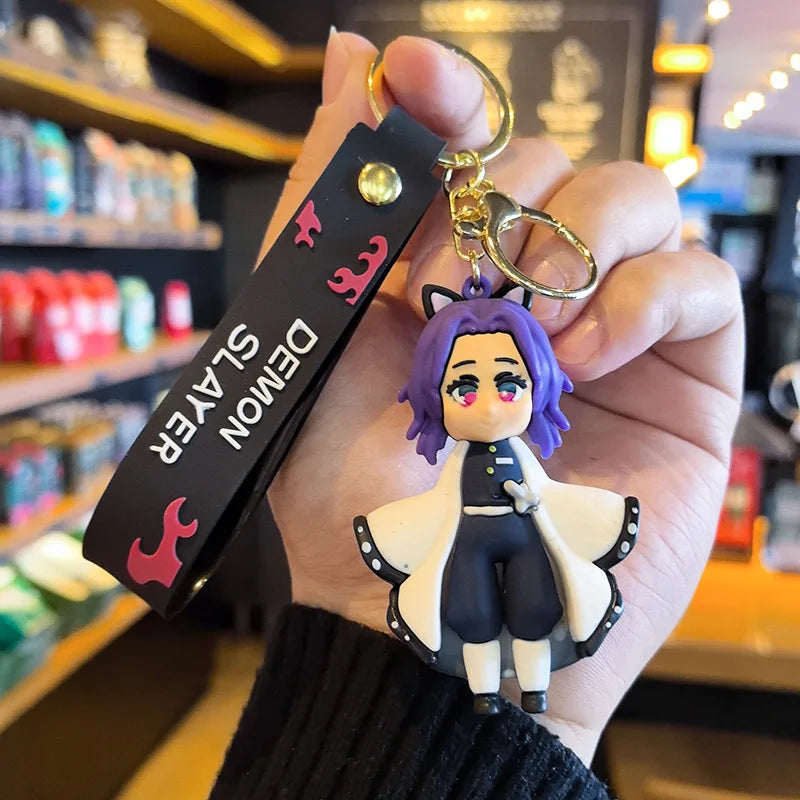 41 Styles Demon Slayer Kimetsu No Yaiba Blade of Ghost Keychain Cute Characters Bag Decor Car Key Chain Ring Fans Gift