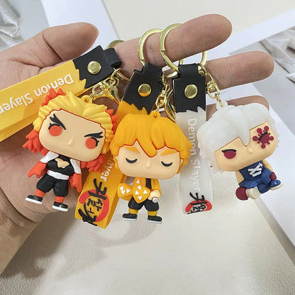 41 Styles Demon Slayer Kimetsu No Yaiba Blade of Ghost Keychain Cute Characters Bag Decor Car Key Chain Ring Fans Gift