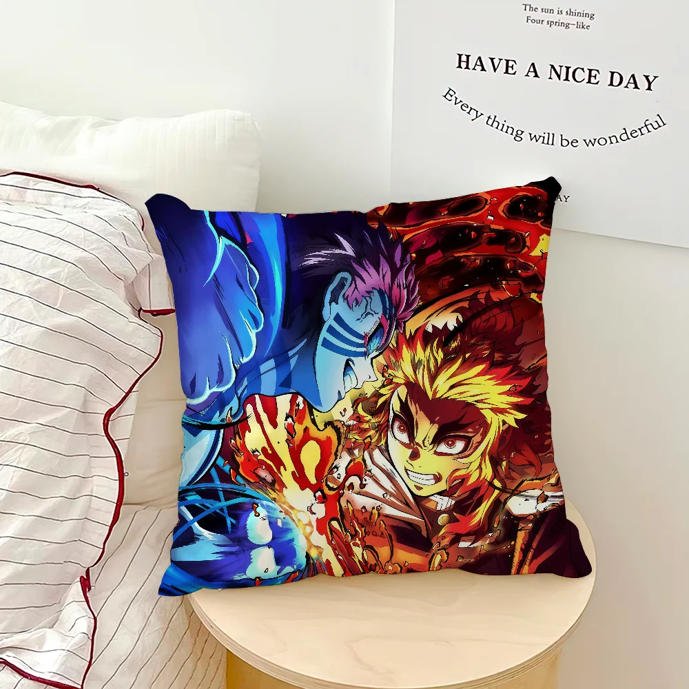 anime art comic d-Demon s-Slayer cushion cover Comfortable soft Pillow Case for Sofa Living Room Home Decor Protective Covers