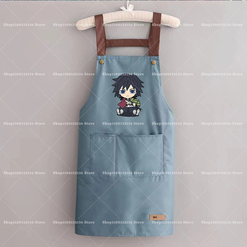 Demon Slayer Woman Apron Man Home Baking Restaurant Barbecue Beverage Apron Waterproof Oil Resistant Sleeveless Pinafor Hot Sell