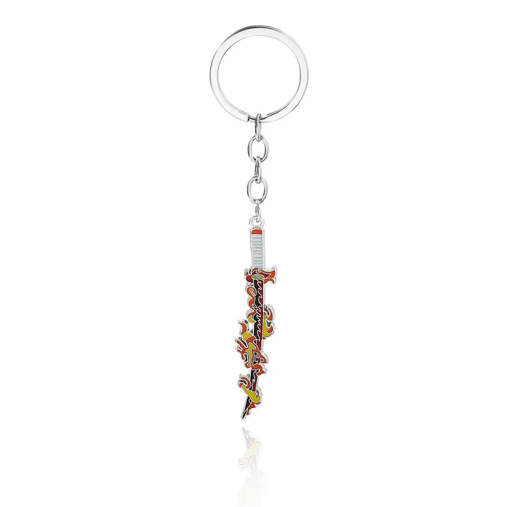 Anime Demon Slaye Sword Keychains Mini Japanese Katana Collection Souvenir Key Chains Enamel Pin Pendant Decor Exquisite Gifts