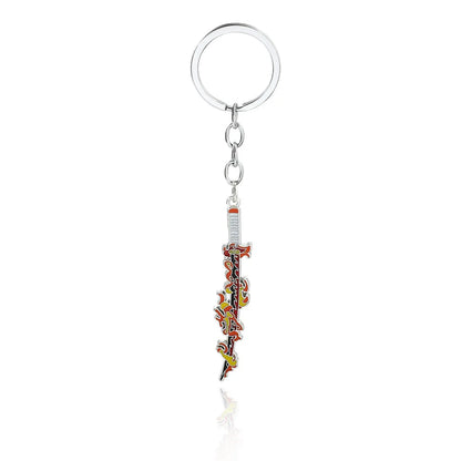Anime Demon Slaye Sword Keychains Mini Japanese Katana Collection Souvenir Key Chains Enamel Pin Pendant Decor Exquisite Gifts