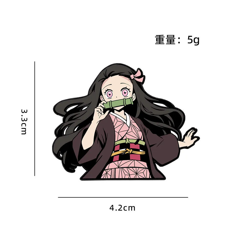 Demon Slayer Cartoon Brooch Badge Student Backpack Decoration Anime Merchandise Shinobu Kocho Japanese Anime