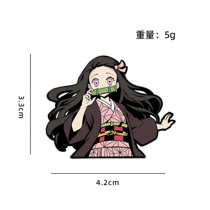 Demon Slayer Cartoon Brooch Badge Student Backpack Decoration Anime Merchandise Shinobu Kocho Japanese Anime