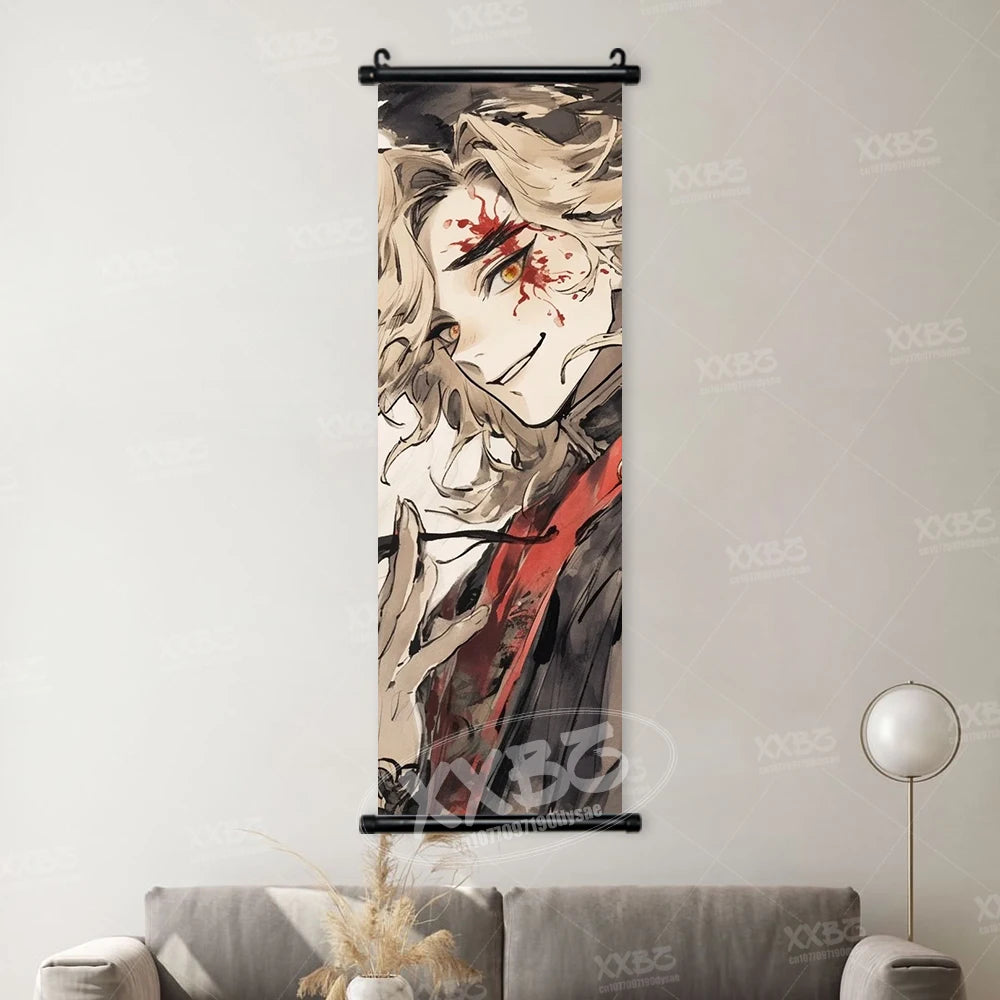 Demon Slayer Poster Home Decor Hashibira Inosuke Canvas Scrolls Picture Agatsuma Zenitsu Wall Art Kamado Nezuko Hanging Painting