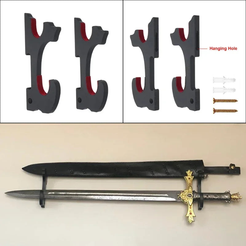 3-layers Wall Katana Shelf Support Holder Wooden Real Japanese Katana Samurai Sabre Sword Storage Rack Knife Display Organizer