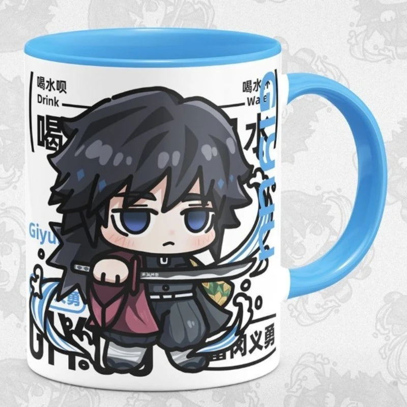 Demon Slayer Kamado Tanjirou Shinazugawa Sanemi creative cartoon ceramic mug home office afternoon tea coffee cup birthday Gifts