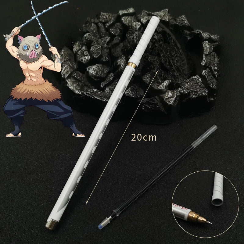 New 17 Styles Japan Anime Demon Slayer Model Gel Pen 0.5mm Black Refill Cosplay Prop Kid Student Gift SlayerWeapon Sword