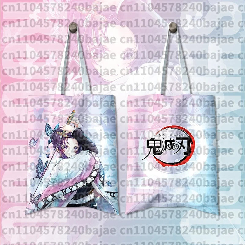 Canvas Bags Handbag For Women Shopper Cute Cartoon Figure Kochou Shinob Printing Tote Bag Japanese Style Cartoon Small Shoulder