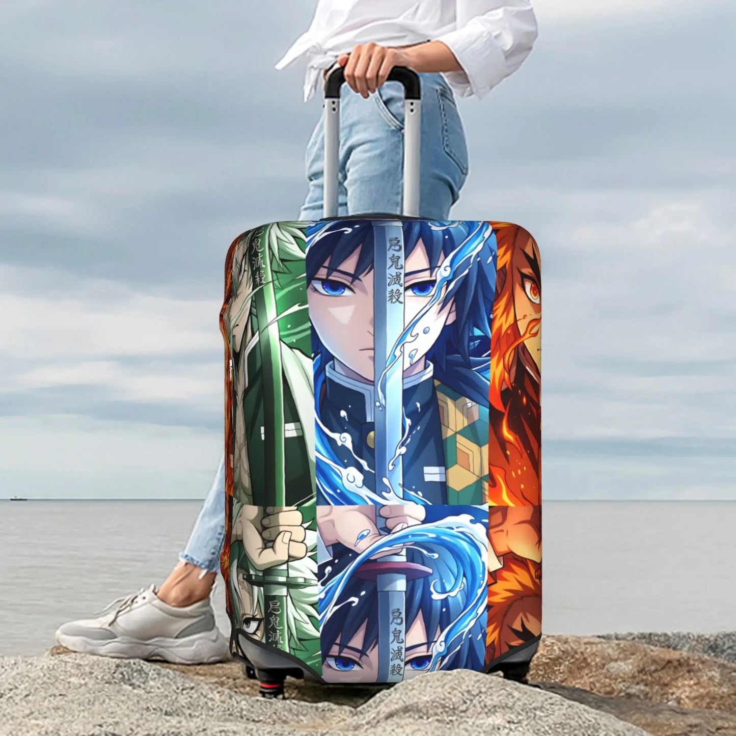 Manga Demon Slayer Luggage Cover Elastic Kimetsu No Yaiba Travel Suitcase Protective Covers Suit For 18-32 inch