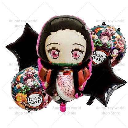 Demon Slayer Boy Foil Balloon Party Decoration Anime Cartoon Figure Decorative Ballons Photo Props Ornaments Toy Birthday Gift