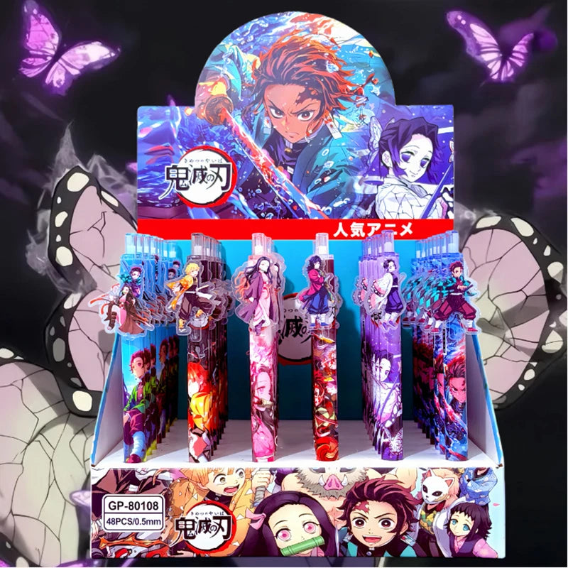 6pcs/box Hot New Anime Slayer Gel Pen Student Writing Pen Character Stationery School Supplies Gift Seasonal Companion