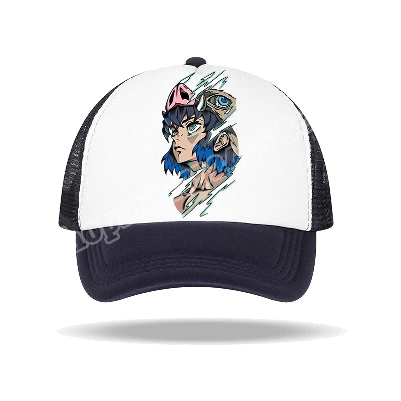 Kids Adults Baseball Caps Demon Slayer Infinity Castle Anime Character Print Sun Hat Cartoon Summer Adjustable Pointy Hats Gifts