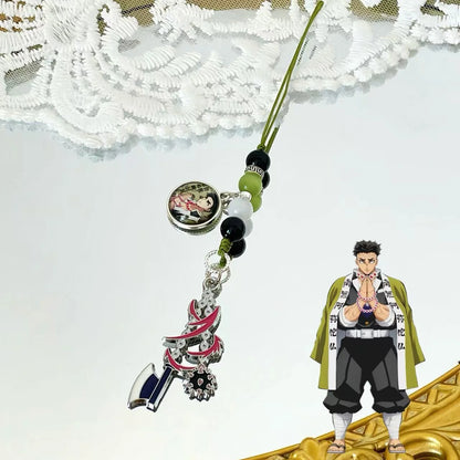 Anime Demon Slayer Periphery Hand Rope Tanjiro Kamado Giyu Tomioka Kyojuro Rengoku 15 styles Keychain Decorations Christmas Gift