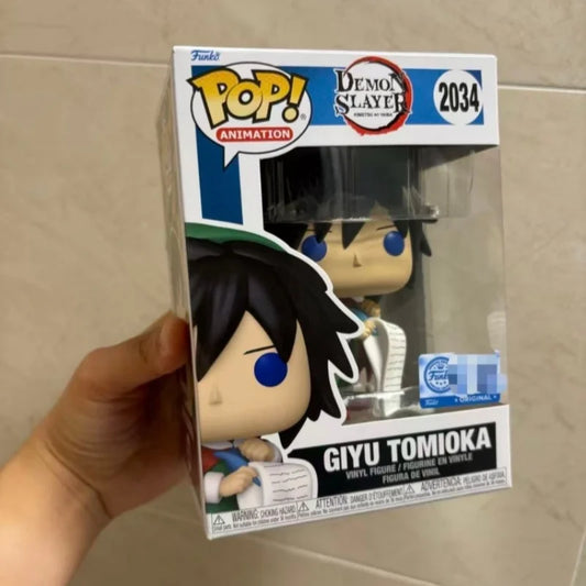 Demon Slayer Giyu Tomioka Holiday #2034 Funko Pop Action Doll 4.3In Special Edition Vinyl Sculpture Toy Collecti Souvenirs Gifts