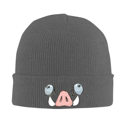 Unisex Rib Knit Cuffed Beanie Demon Slayers anime Accessories Warm Winter Skullies Knitted Caps  Beanies Skullies